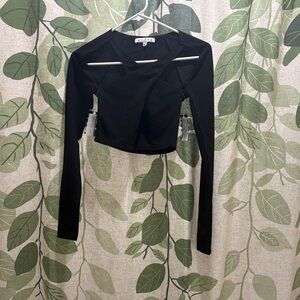 HYFVE Black Long Sleeve Crop Top